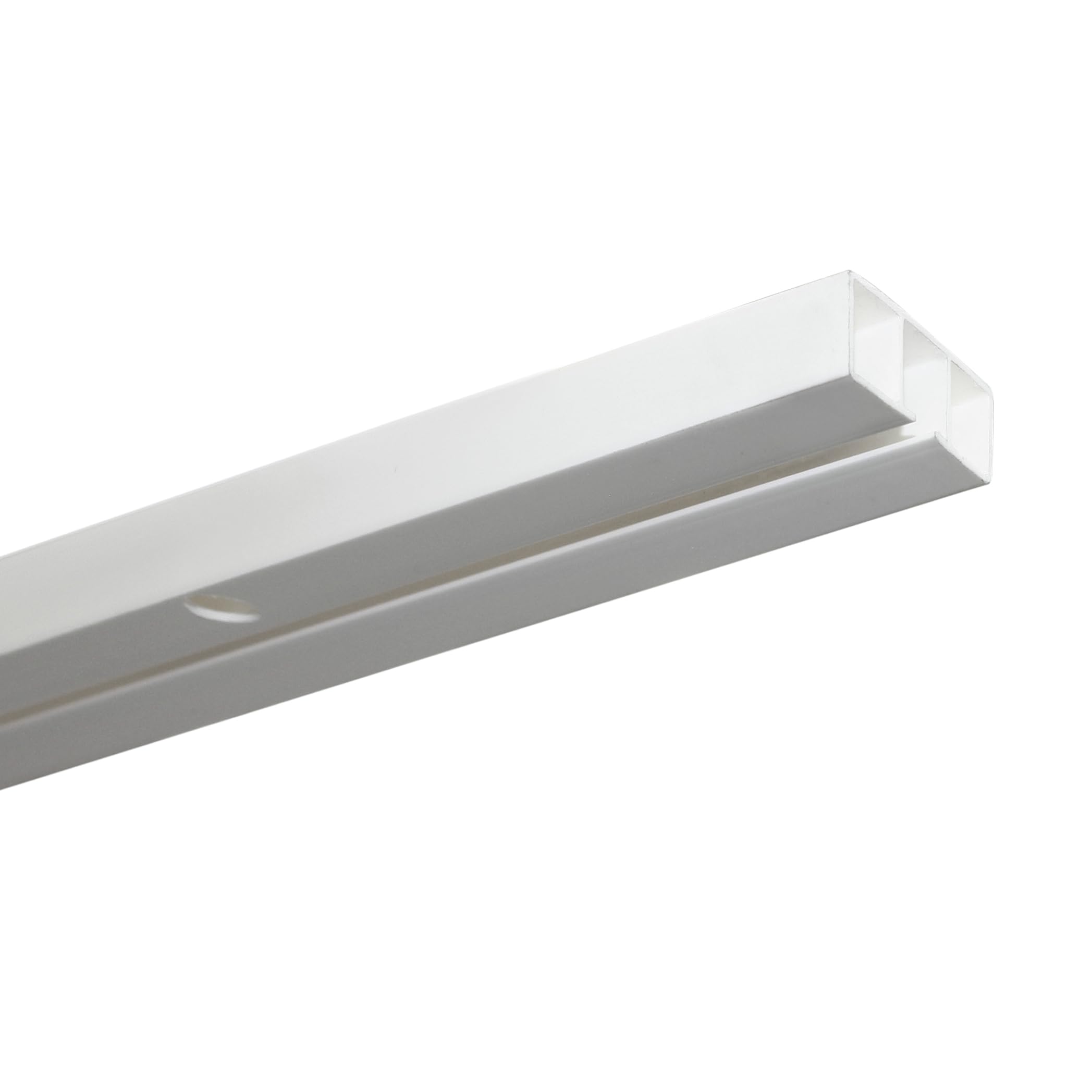 GARDINIA Binario per tende, forato per montaggio a soffitto, binario per tende a scorrimento singolo, Slim Line, plastica, 210 cm, bianco