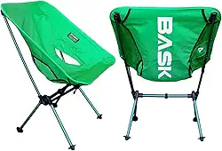 Cadeira BASK Portátil Extra Grande em Alumínio e Oxford – Confortável, Leve e Resistente, Ideal para Camping, Pesca, Praia e Lazer, Dobrável, Compacta e Durável suporta até 150kg (Verde Neon)