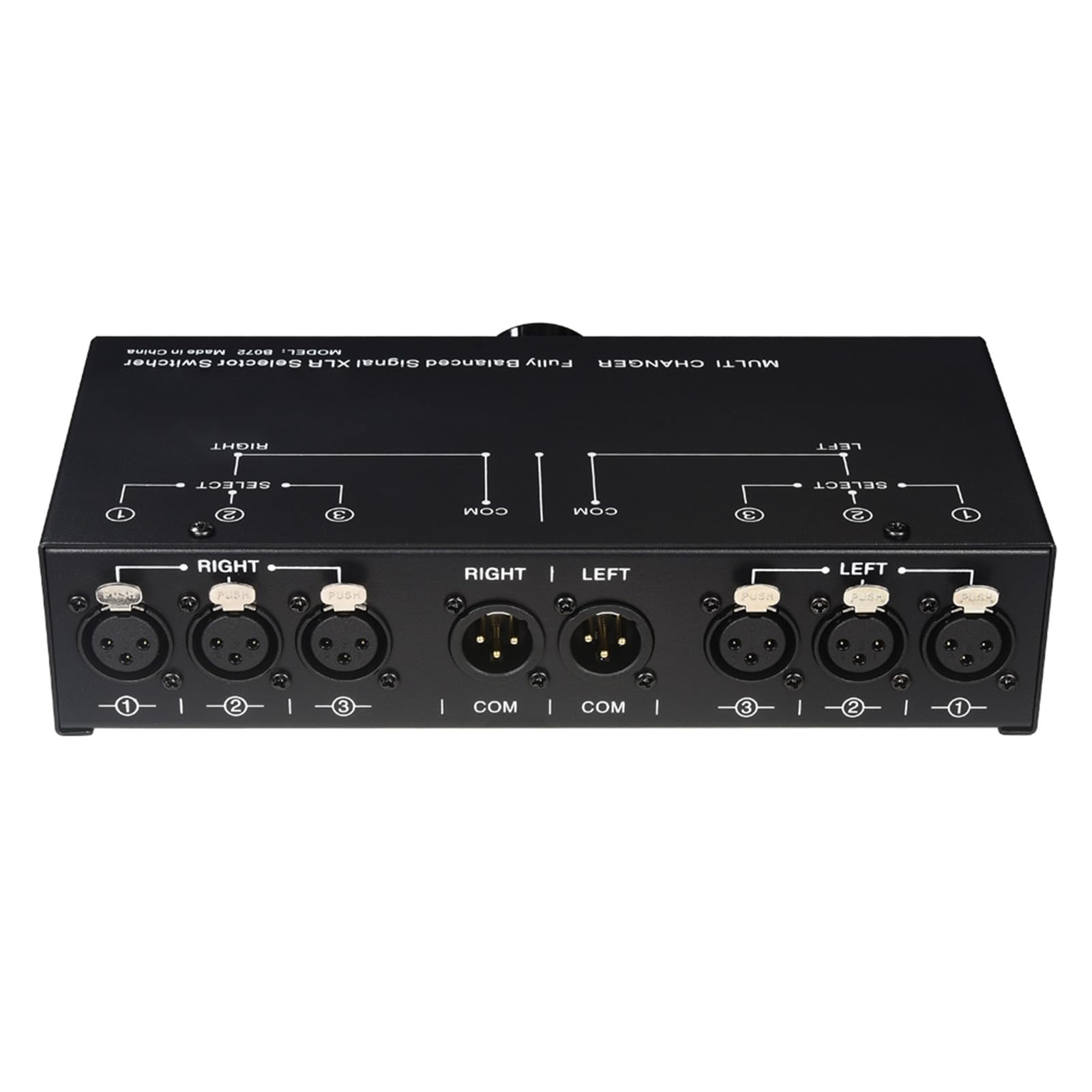 Interruttore Audio Stereo Passivo a 3 Vie con Controllo Ad Alta Precisione e Connessioni Versatili per Studi Domestici - Nero - 1 unità