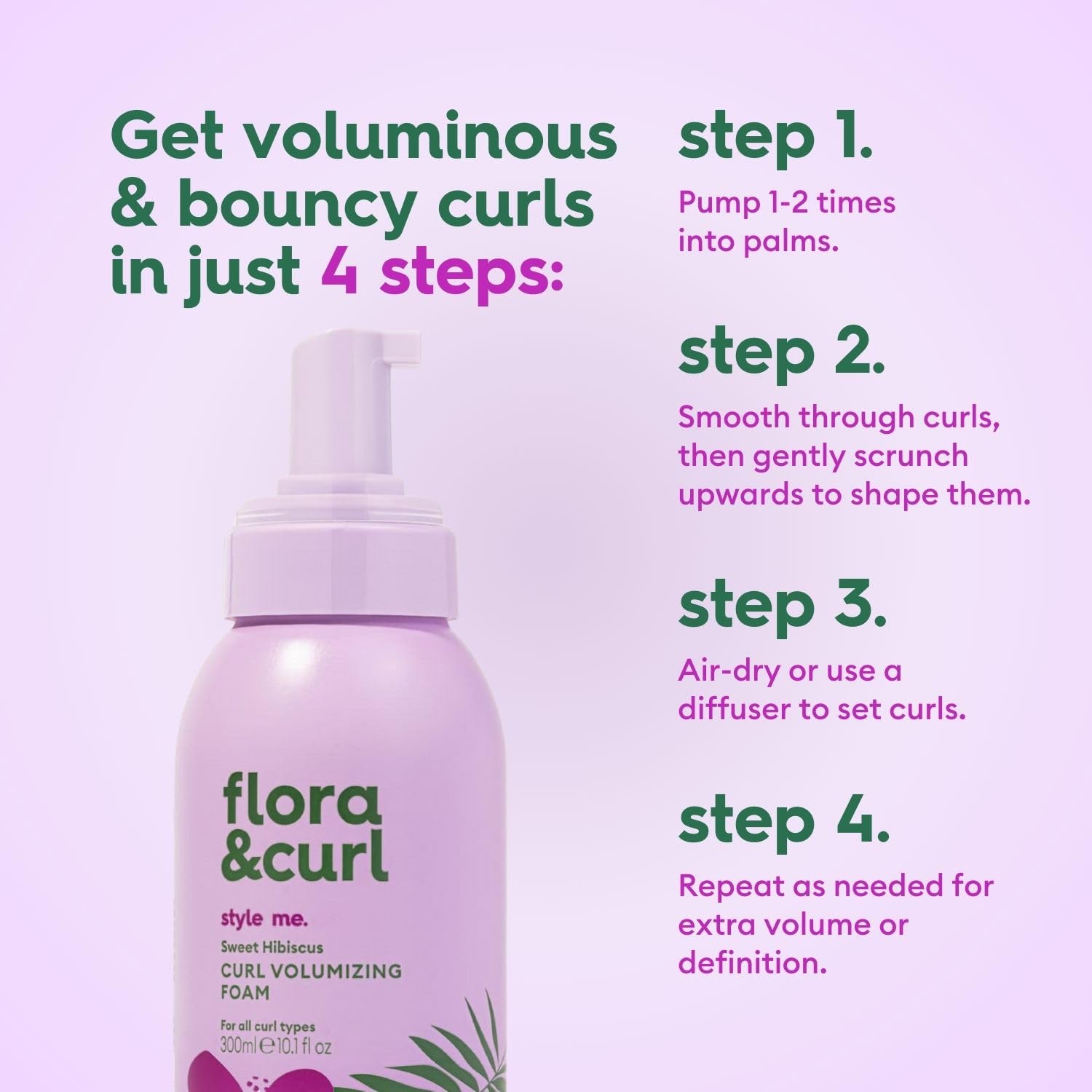 Flora & Curl Sweet Hibiscus Curl Schiuma Volumizzante 300ml