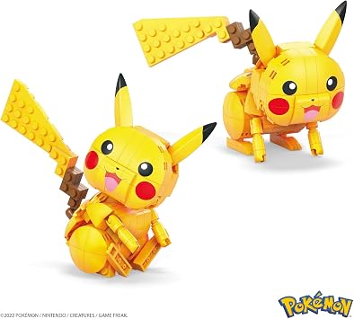 MEGA Pokémon action figure building toys, 211-piece Pikachu, 10 cm long, character with bendable joints, gift suggestions for children, GMD31