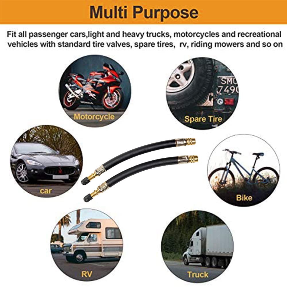 Estensione della Valvola per Pneumatici,Gomma Prolunghe Valvola,Valvola Flessibile per Pneumatici,Prolunghe Valvola,prolunga Flessibile per valvole Pneumatici, Autobus, Camion, Transit, 100 mm
