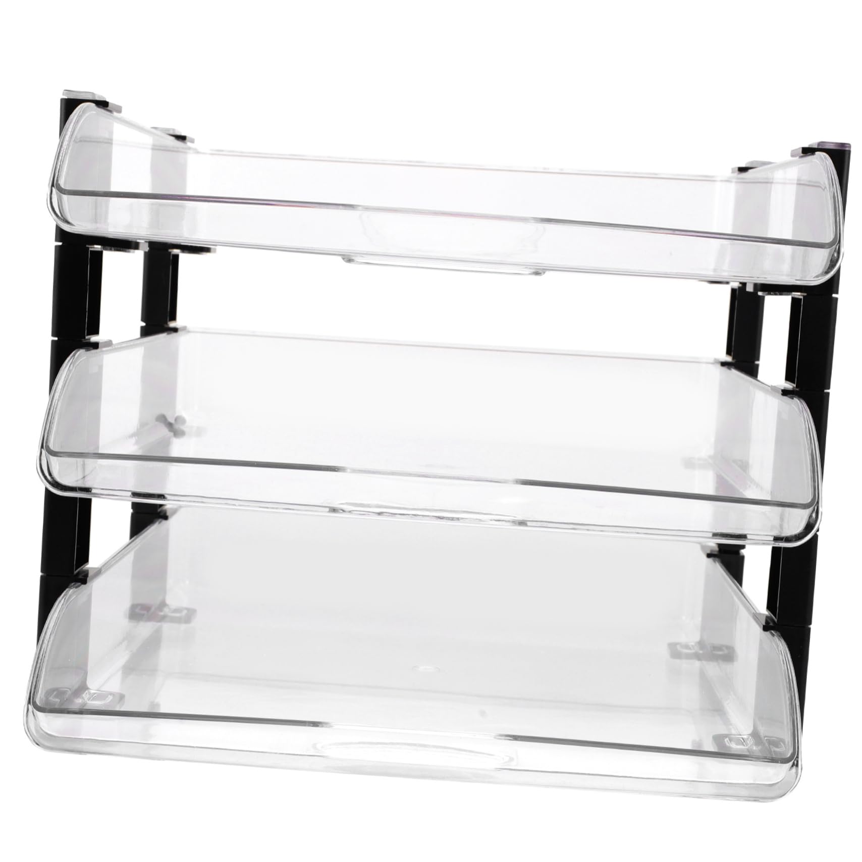 SEWACC Office Desk Organizer Multi Use Storage Rack Paper Holder for Efficient Desktop Organization Transparent File Organizer for Home and Office Use