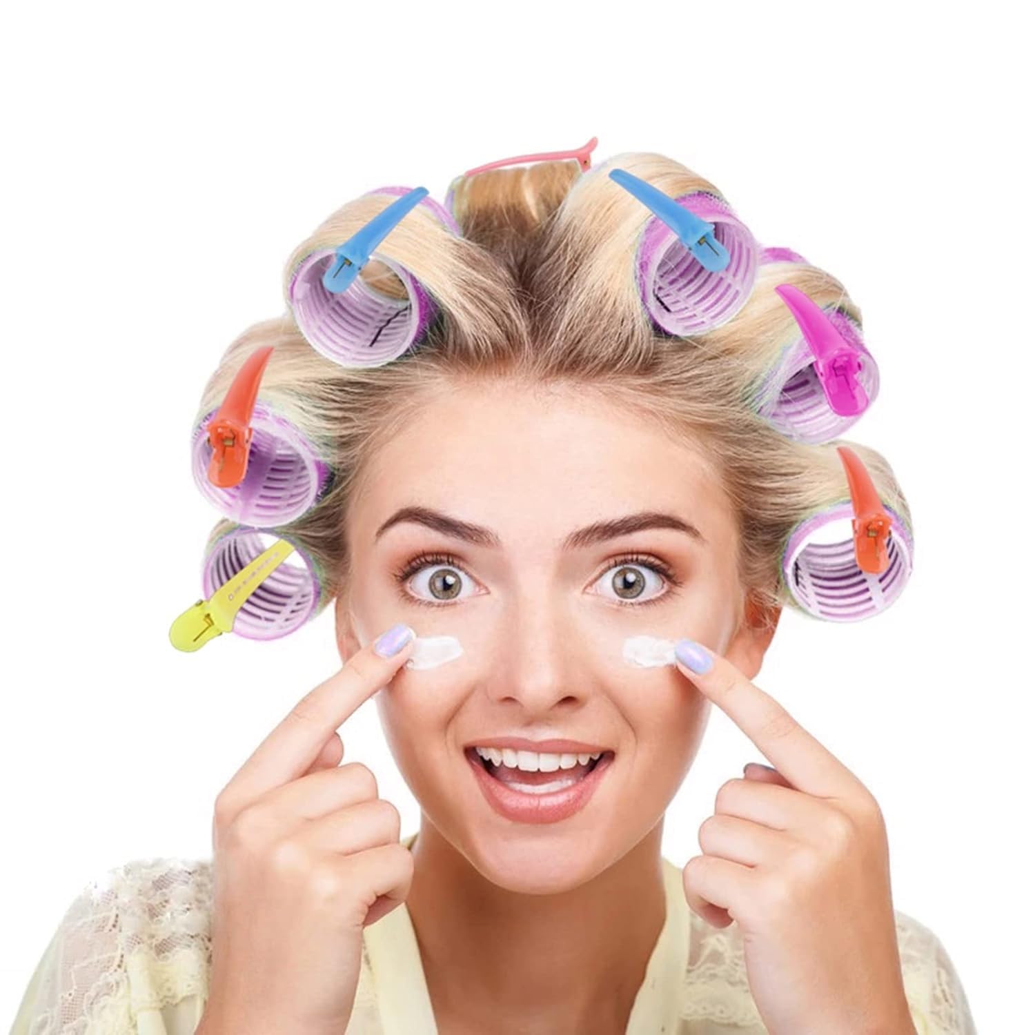 SWEETPEA®2CM Hair Rollers For Hair Curling | Self Grip Holding Rollers | Rollers for Hair - Hair Rollers for Long Medium Short Hair (SET 2 (12PCS))