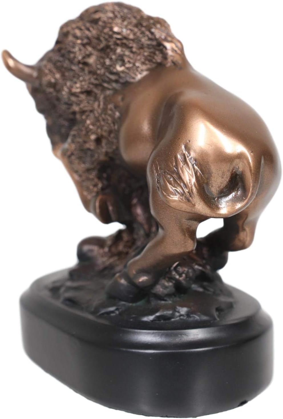 Ebros Native Sacred Lightning Charging Bison Small Figurine in Bronze Electroplated Finish Resin with Trophy Base 3.5" Long Western Rustic Decor Bulls Buffaloes Statue