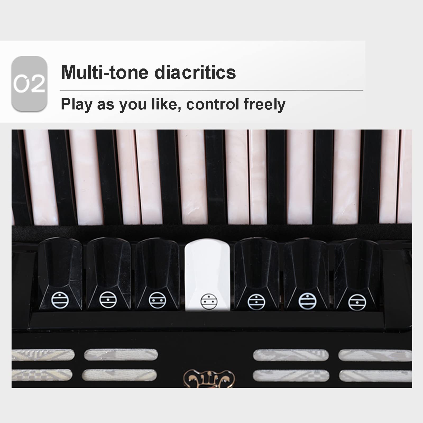 Fisarmoniche a Piano Professionale, Fisarmonica a 37 Tasti 96 Bassi, con Tracolla Regolabile e gig Bag,Nero
