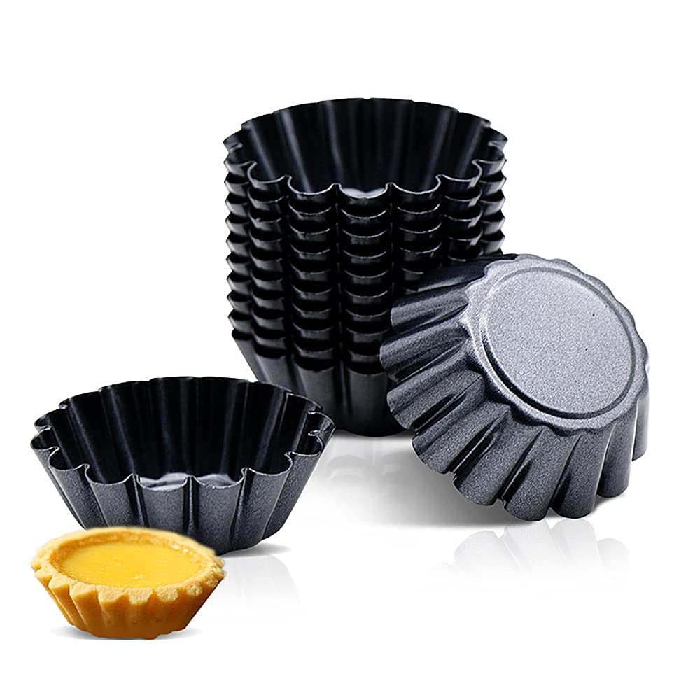 12 moldes antiadherentes para tarta de huevo, moldes antiadherentes, moldes para magdalenas, moldes para hacer tartas, herramientas reutilizables para hornear en cocina