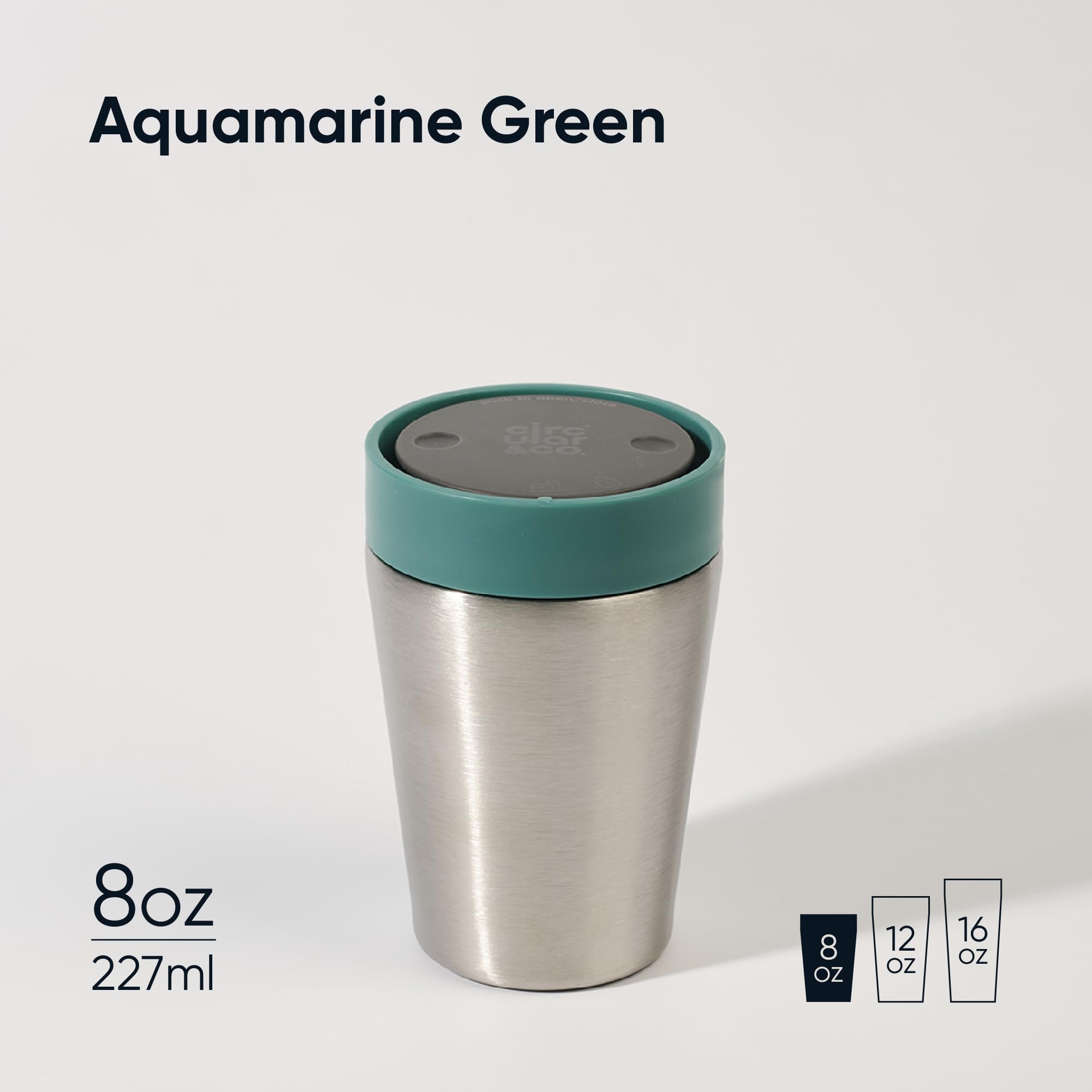 Circular & Co Pre 2026 (Previous Generation) Thermal Stainless Steel Travel Mug, 8oz/227ml, 100% Leakproof & Lockable - Image 2