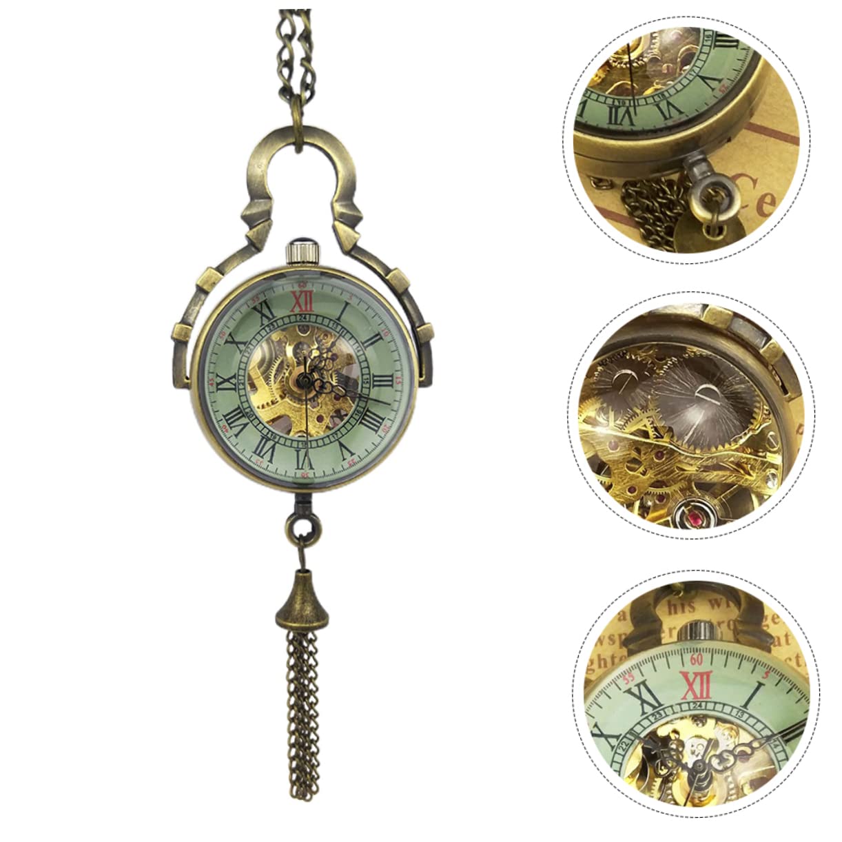 VANZACK Reloj de Bolsillo Colgante Mecánico Retro Collar para Adultos