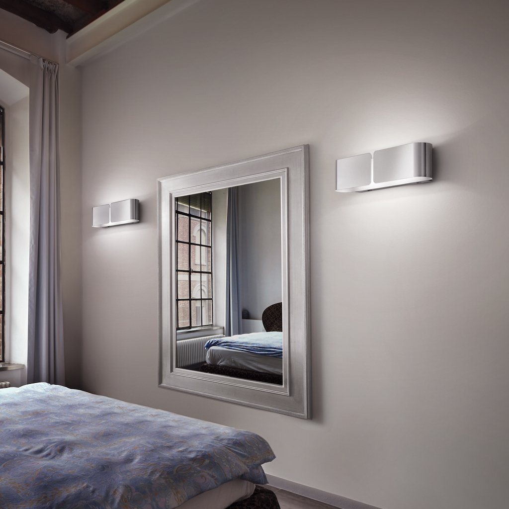 Ideal Lux CLIP AP2 SMALL Adatto per uso interno E27 Argento illuminazione da parete