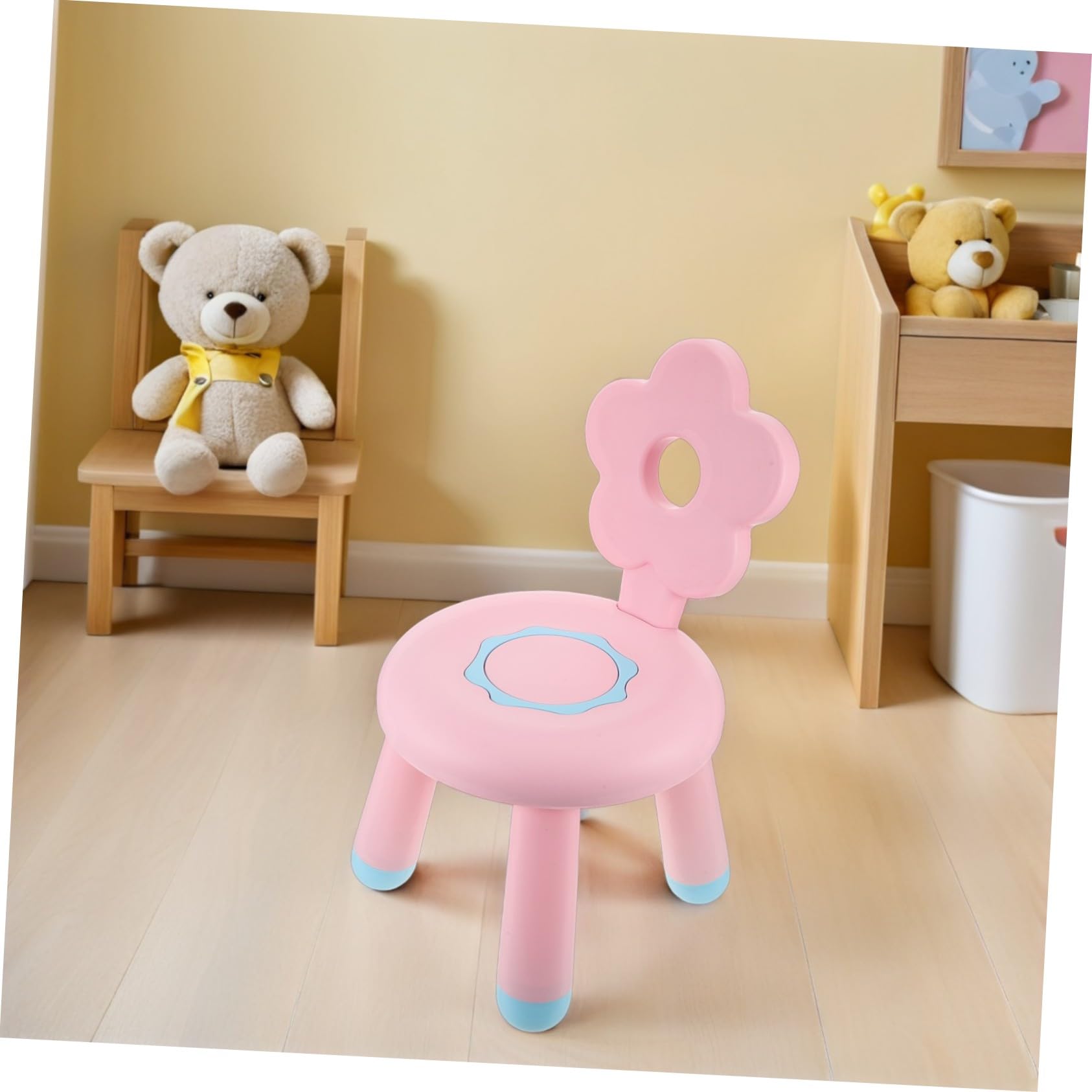 Kinderhocker aus Kunststoff, Rosa, Dicker Trittschemel für Kinder | Küchen und Duschbereich, Tragbar als Kleiner Schuhwechselhocker, Stabile Ausführung