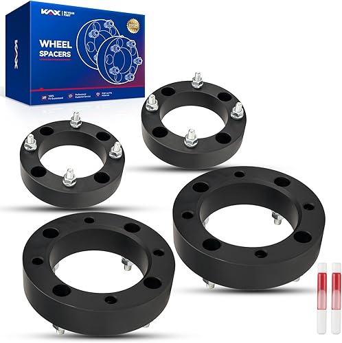 Vista 188 de KAX Espaciadores de rueda de 0.236 x 5.315 in, espaciadores de rueda centrados de 2 pulgadas y 6 lengüetas para F-15-0, Expedition, Mark LT, Negro