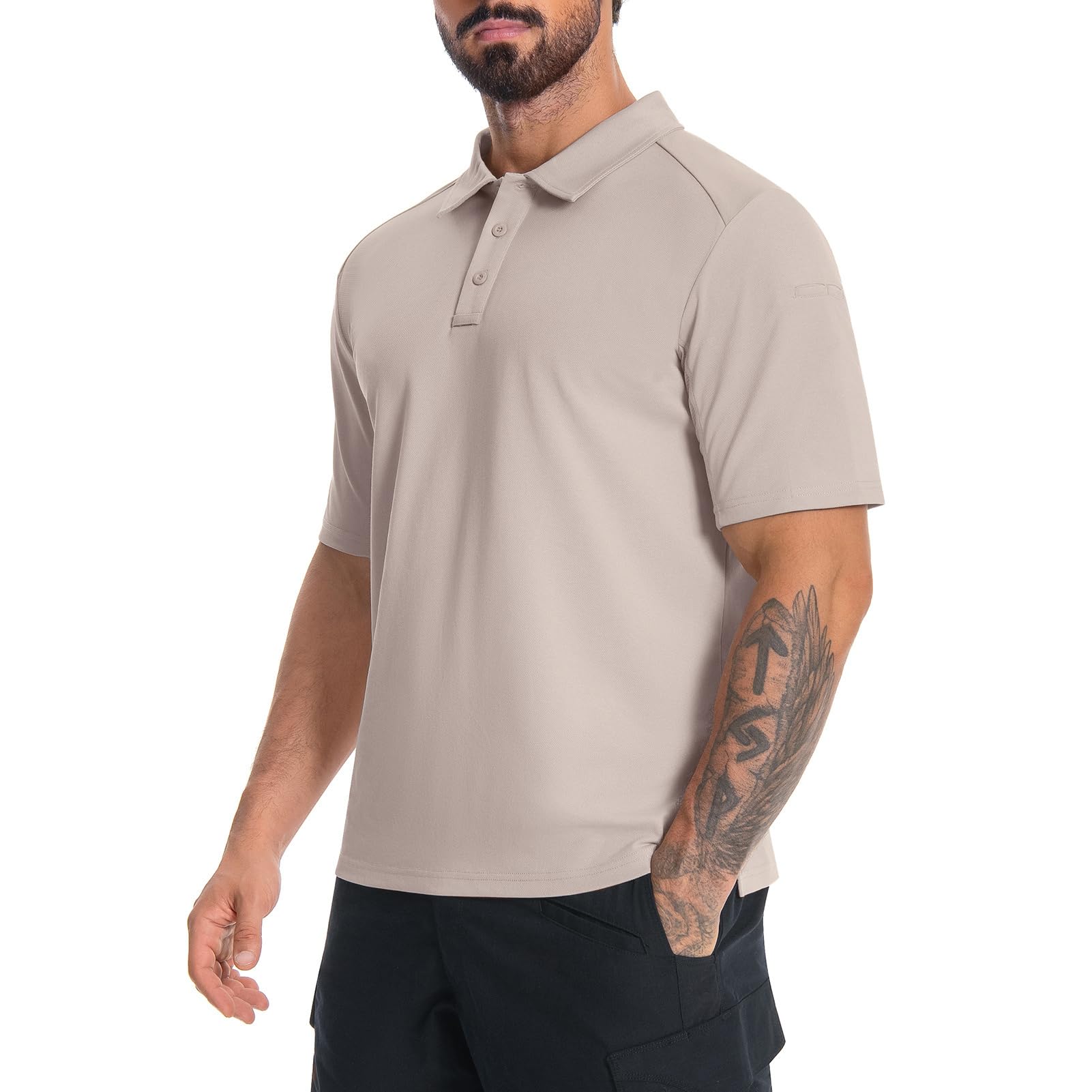 VisionTac Men's Tactical Polo Shirts Short Sleeve Athletic Golf Outdoor Lightweight Performance Sports Shirt