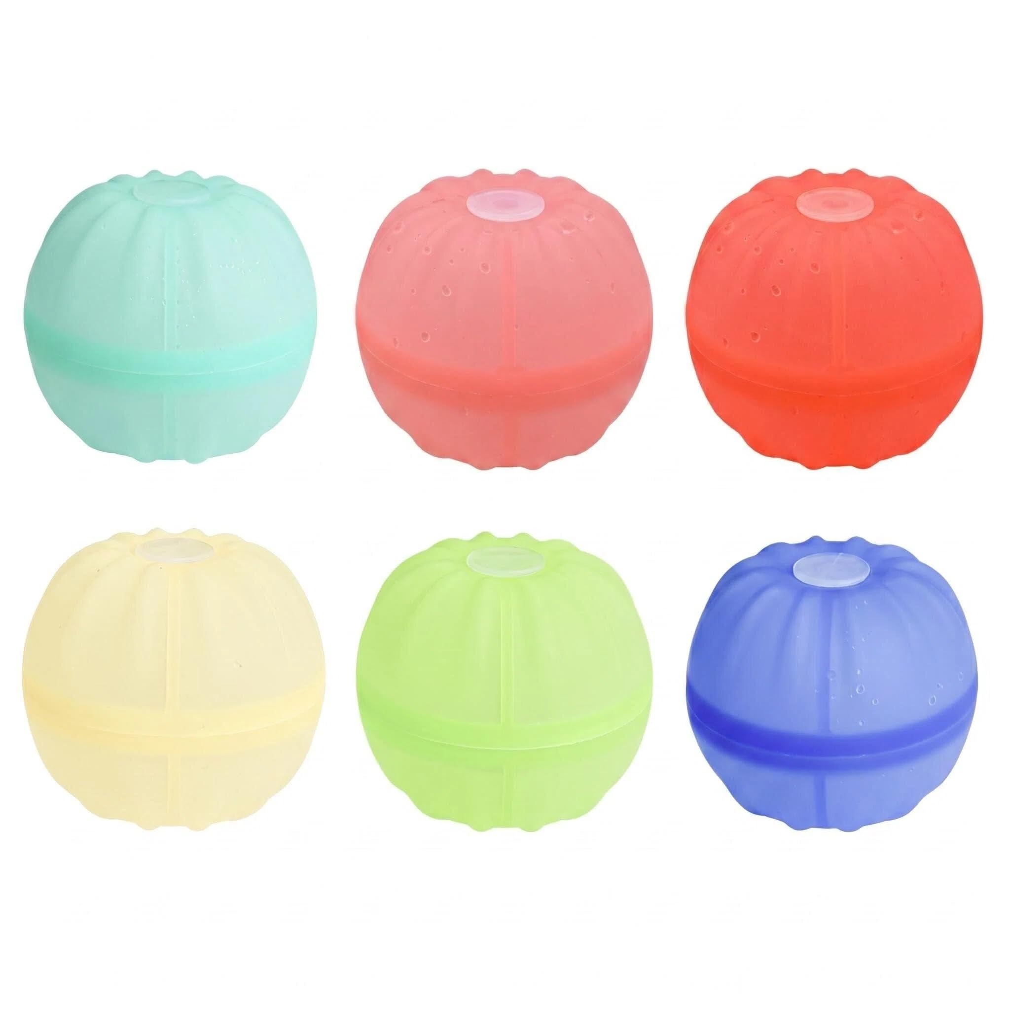 Falafoty 6PCS Reusable Water Balloons for Kids, Colorful Self-Sealing Quick Fill Water Balloons, Fast Fillable Water Bombs Spray Balls for Summer Garden Pool Beach Party Outdoor Games Water Toy (D) — image 1