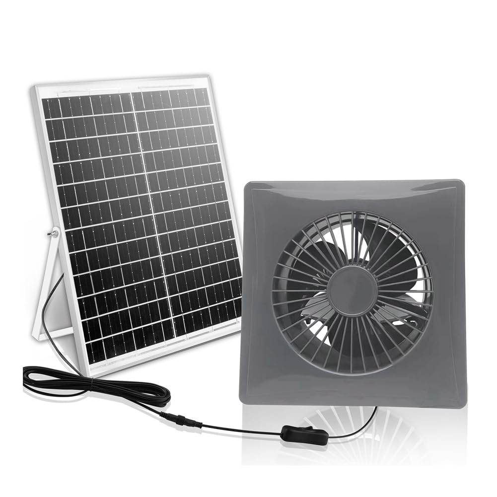 Ctrlzs Ventilation 6-Inch High-Speed Solar Silent Fan With 8W Panel Shed Solar Exhaust Fan For Chicken Coops,Greenhouses,Sheds A