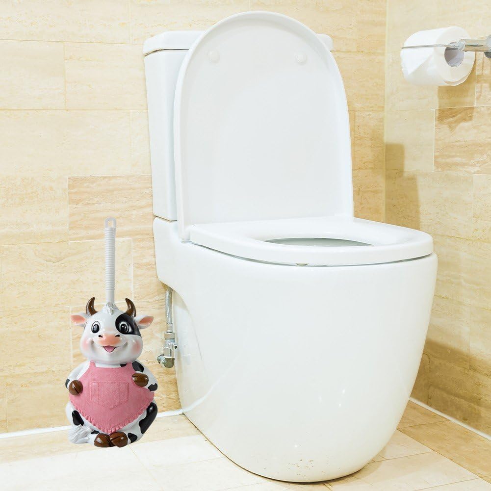 Toilettenbürste Badezimmer Neuheit Toilettenbürstenhalter Cartoon Frosch Kuh AFFE Harz Toilettenwäscher Set Toilettenbürste Reinigungswerkzeug