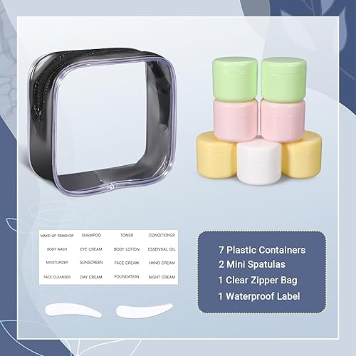 Miniatura 3 de ASEVAT Tarros de crema recargables con tapas, paquete de 4 recipientes de cosméticos de viaje a prueba de fugas, pequeños frascos cosméticos para