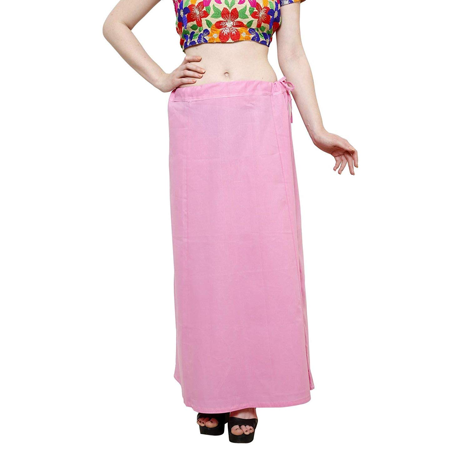 saanwaricollections Women's Cotton Saree Underskirt/Petticoat (Baby Pink; Free Size)-picture-38