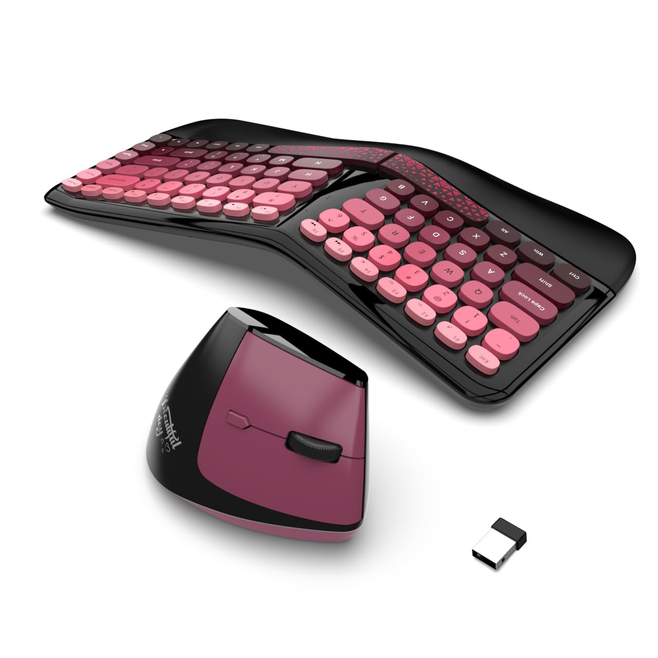 Ergonomic Wireless Keyboard and Mouse Set Wireless Keyboard Silent Mice Set with Wrist Rest for Computer Laptop PC