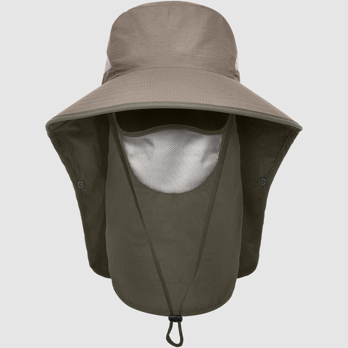 Womens Sun Hat Wide Brim UPF50+ Outdoor Sun Protection Ladies Fishing Hat with Neck Flap Detachable Face Cover - Image 4