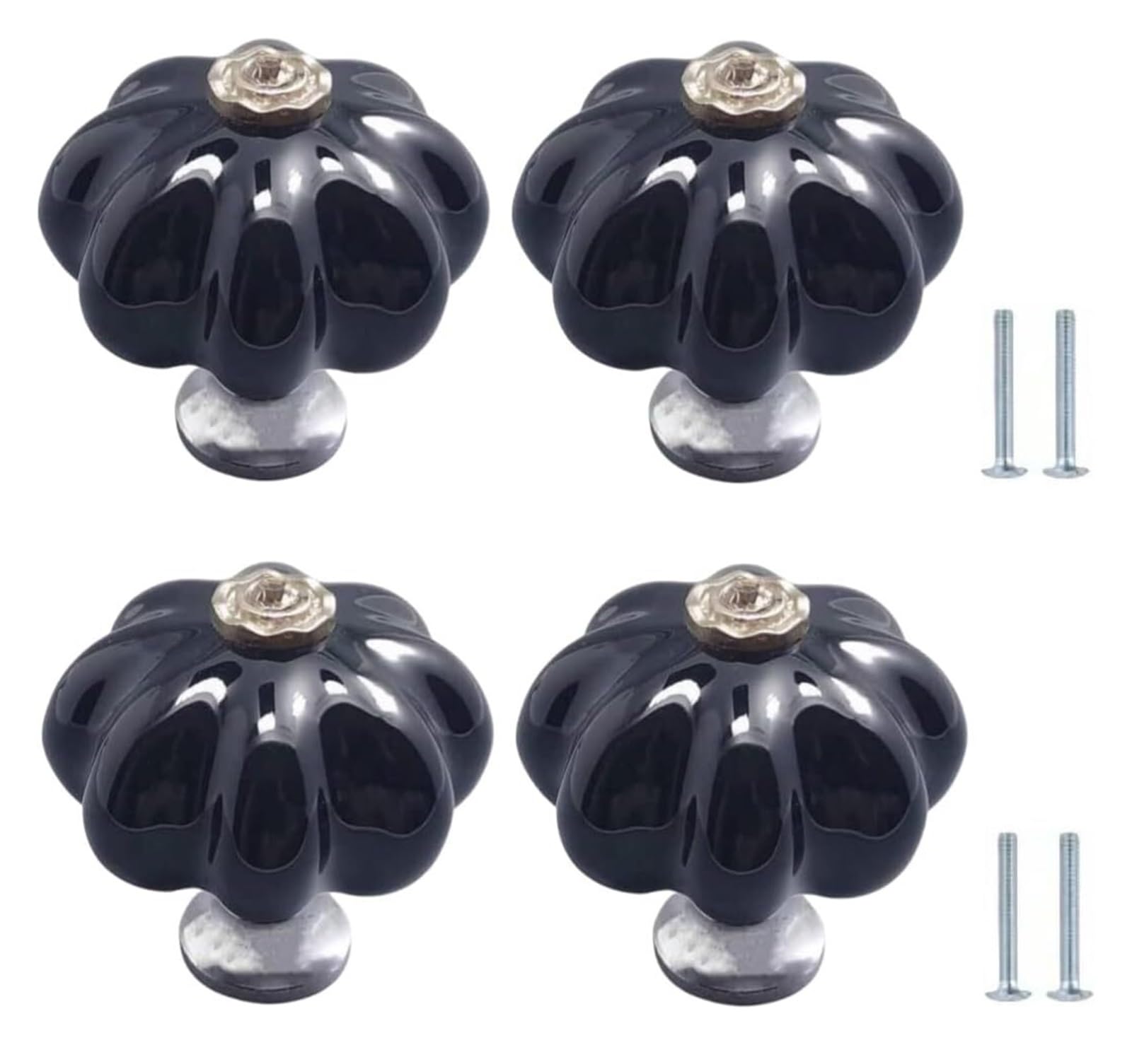 ENmrfvkz Ceramic Cupboard Drawer Handle Knobs, Ceramic Cabinet Drawer Knobs Multicolor 4 Pcs(Black)