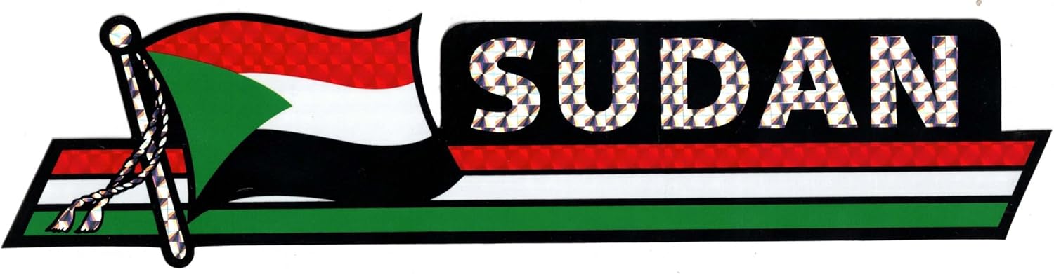 Pack of 24 Sudan Flag 3"x12" Reflective Decal Bumper Sticker DCX-221