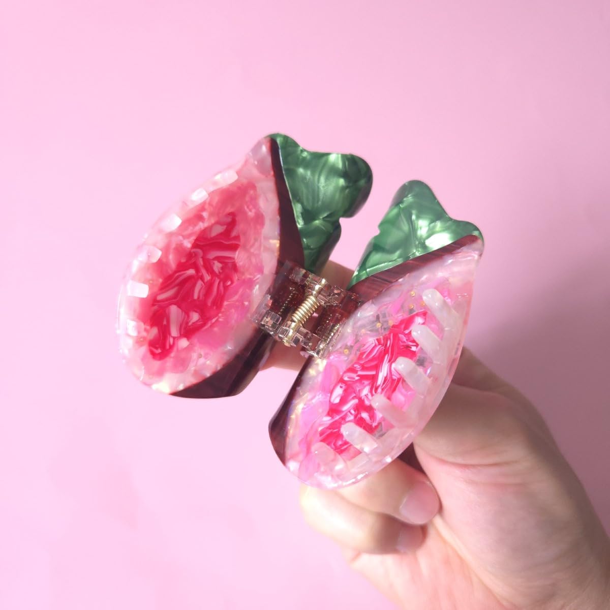Funny Fig Hair Clip,Acetate Claw Clips,Cute Fruit Hair Clips for Women
