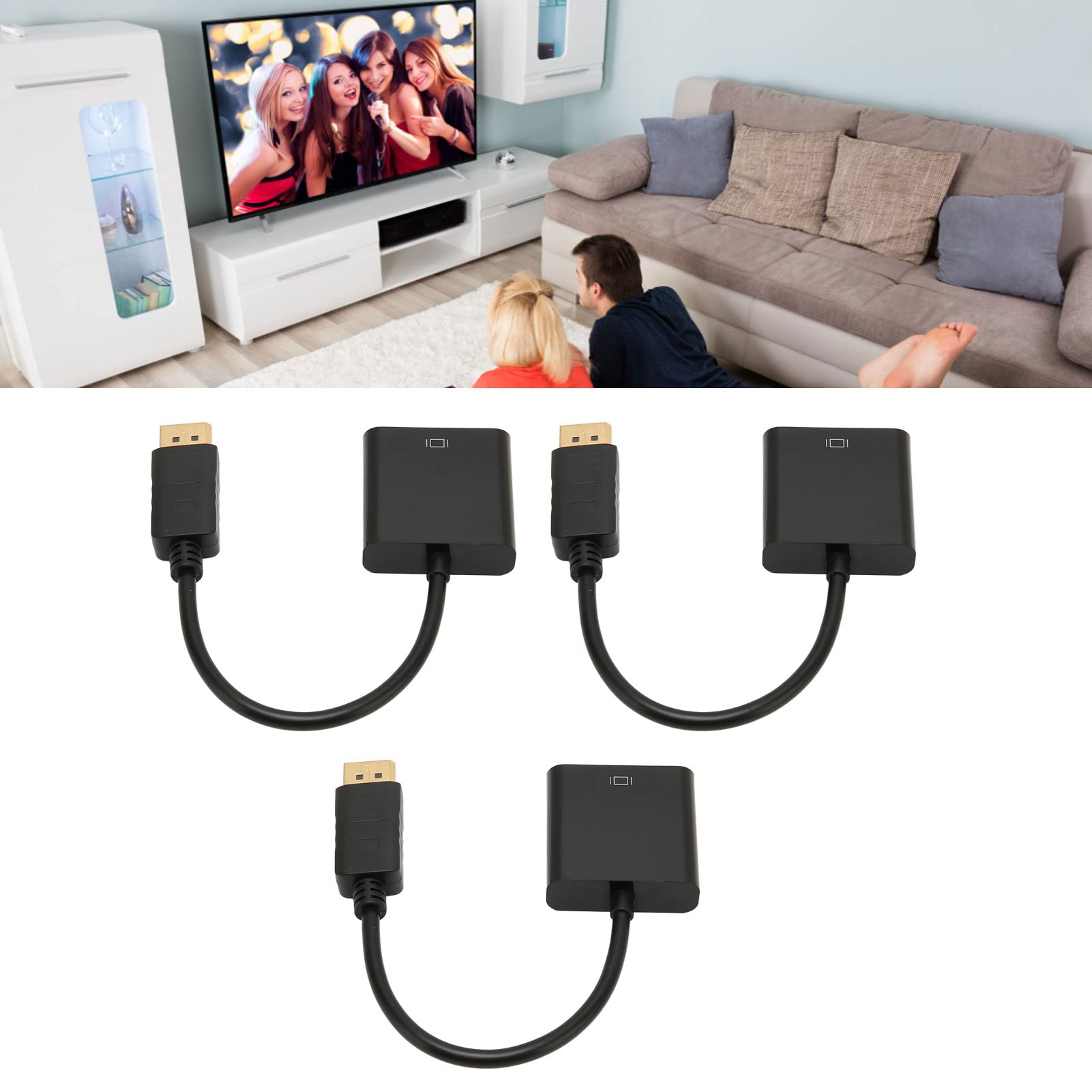 3 szt. Adapter DisplayPort na DVI 4K HD 1080P Mini DP na Kabel Adaptera DVI do Laptopa PC HDTV