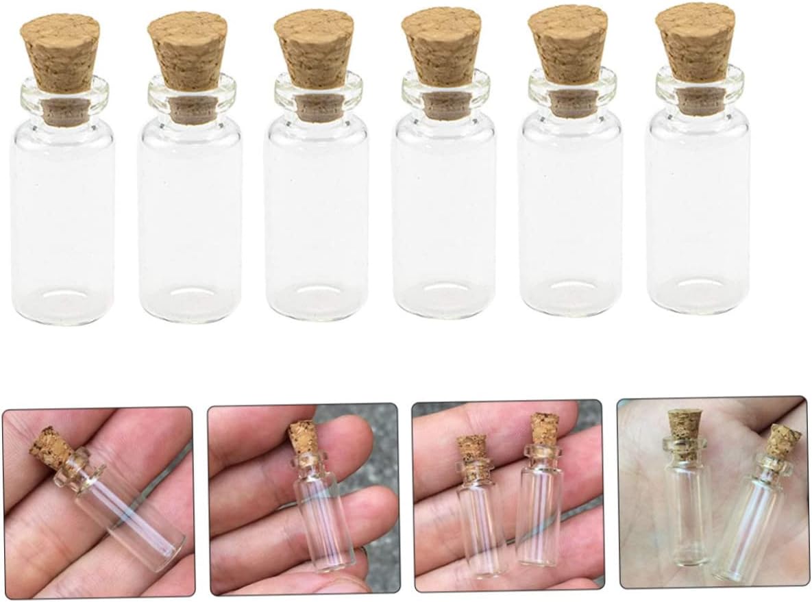 PRETYZOOM 300pcs Cork Bottles for Wishes Essential Oils and Crafts for Decorations Party Favors and Unique
