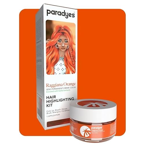 Raggiana Orange - Kit de resaltado de color de cabello semipermanente enriquecido con ingredientes herbarios para todo tipo de cabello, 2.49 oz