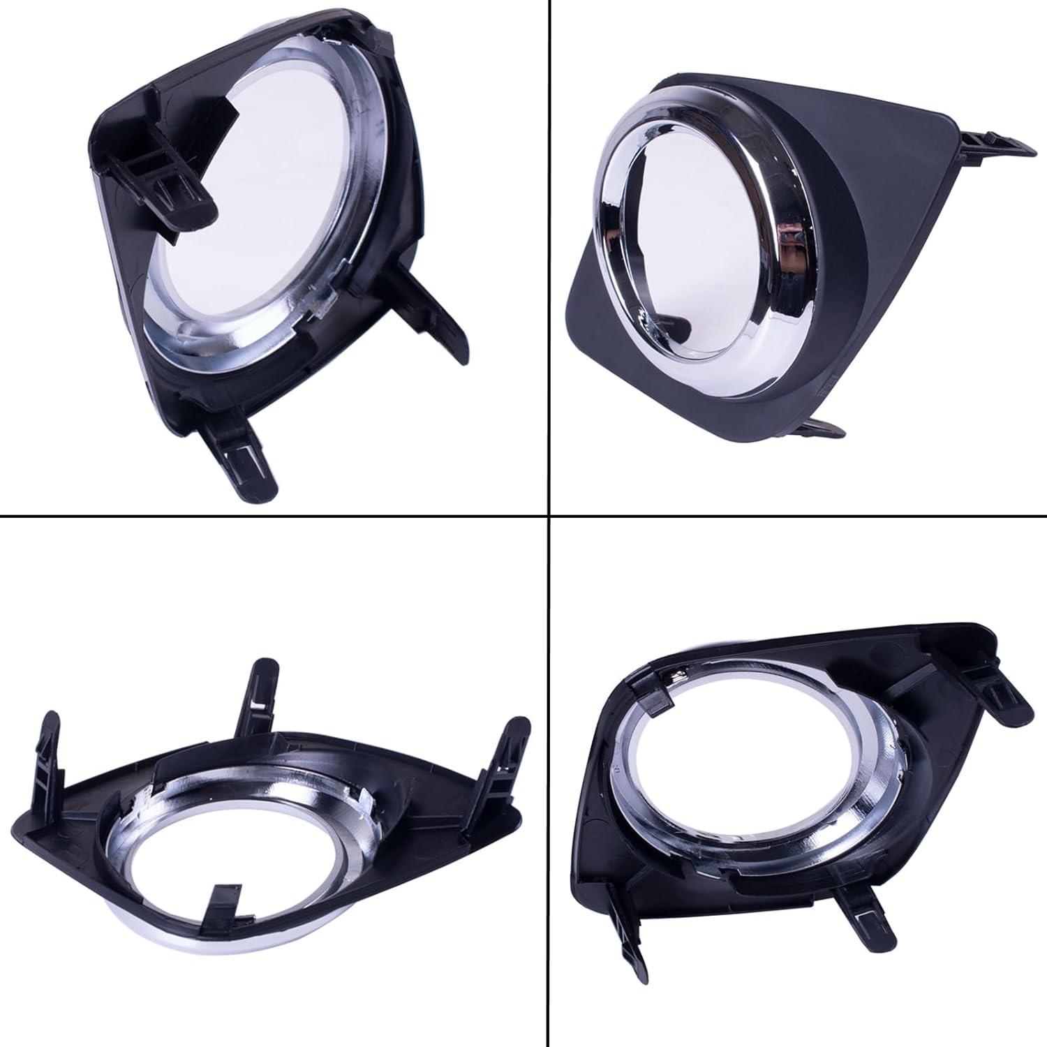 Pair Fog Light Lamps Kit Compatible With Toyota RAV4 Base & Sport 2009-2012(Not Fit Limited) With Cover(Chrome Plating) + Switch + Wiring ‎Replaces TO1039129 TO1038129 SC2592100 SC2593100