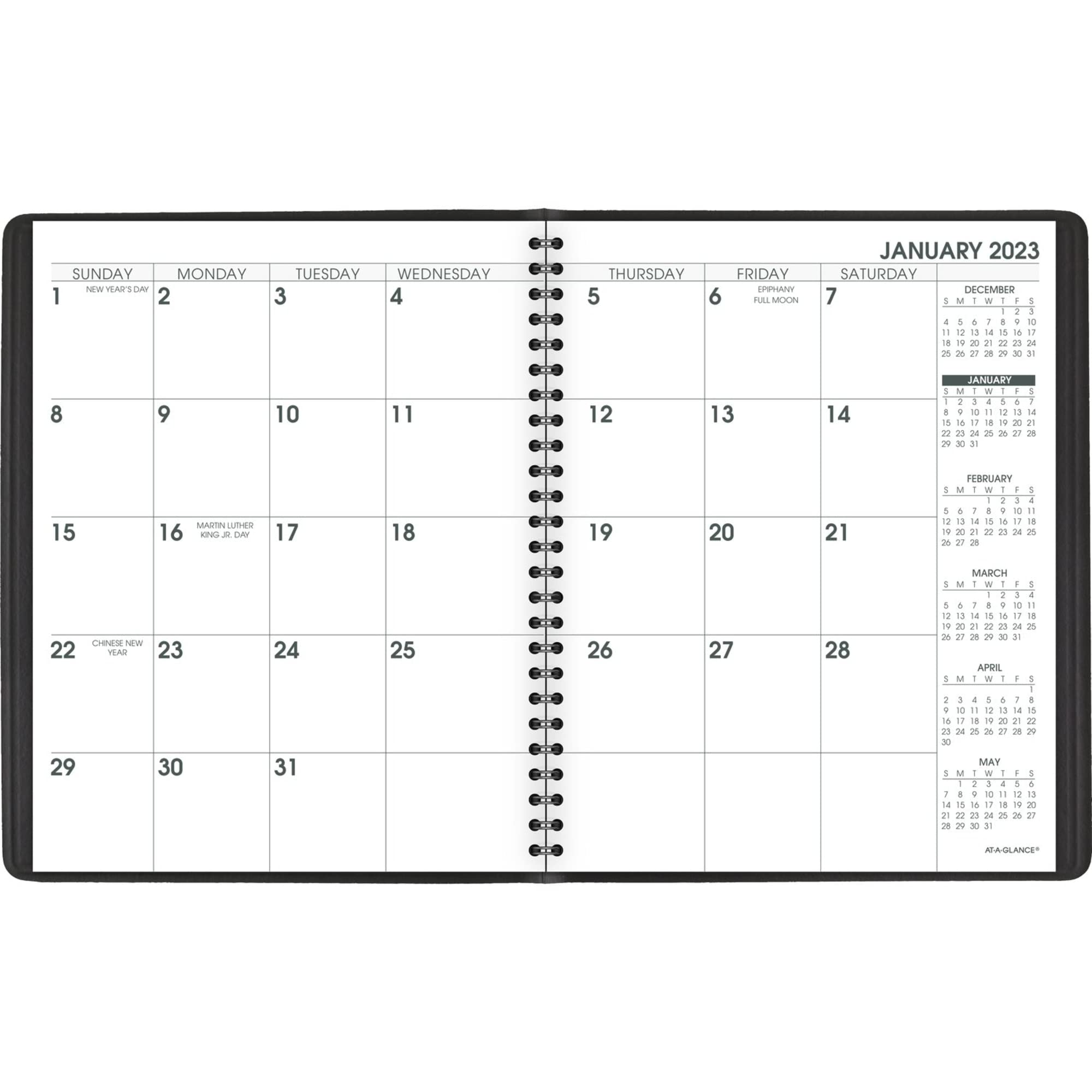 2024 Vinyl Monthly/ Weekly Planner‐ Monday Start, Dark Grey | MUJI - View #4