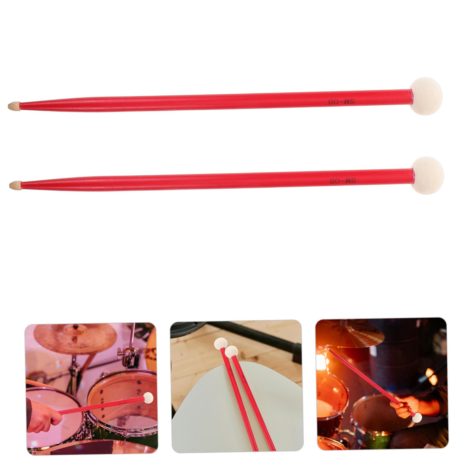 Baquetas de Percusión de Doble Cabeza para Timbal de Arce Resistente Mallets Versátiles para y Batería Accesorio Preciso para Músicos Amateurs