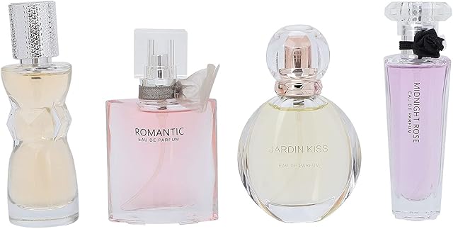 Brrnoo 4pcs Women Perfume Set, Elegant Calm Exquisite Classic Floral Fruity Long Lasting Naturally Mild Non irritating Fragrance Lady Perfume Set, Lady Parfum Spray
