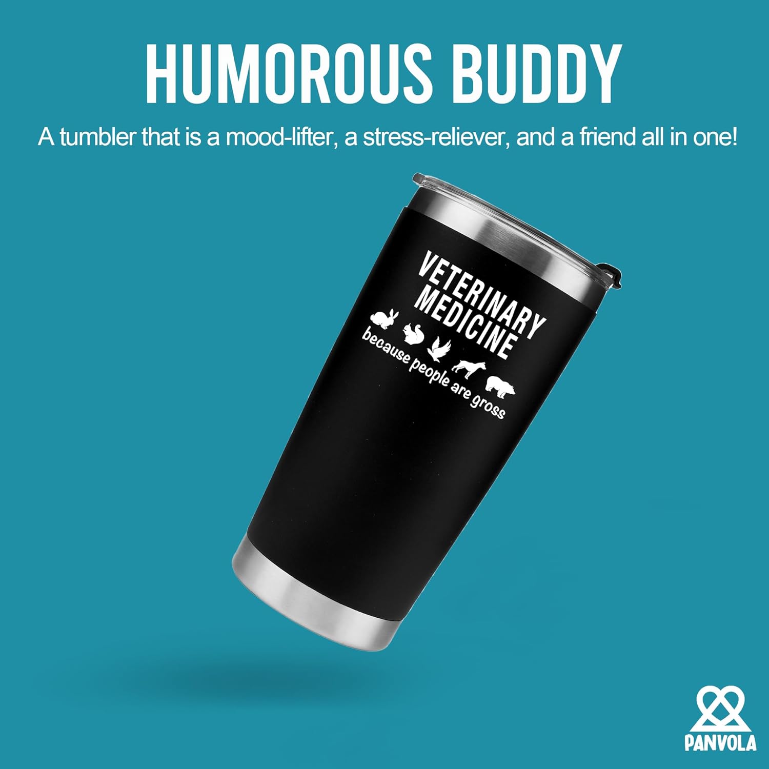 Veterinary Medicine Because People Are Gross Vacuum Insulated Stainless Steel Tumbler Veterinarian Gifts Vet Practitioner Animal Doctor Pet Lover Graduation Birthday Christmas Anniversary Mug (20 oz) - Image 2