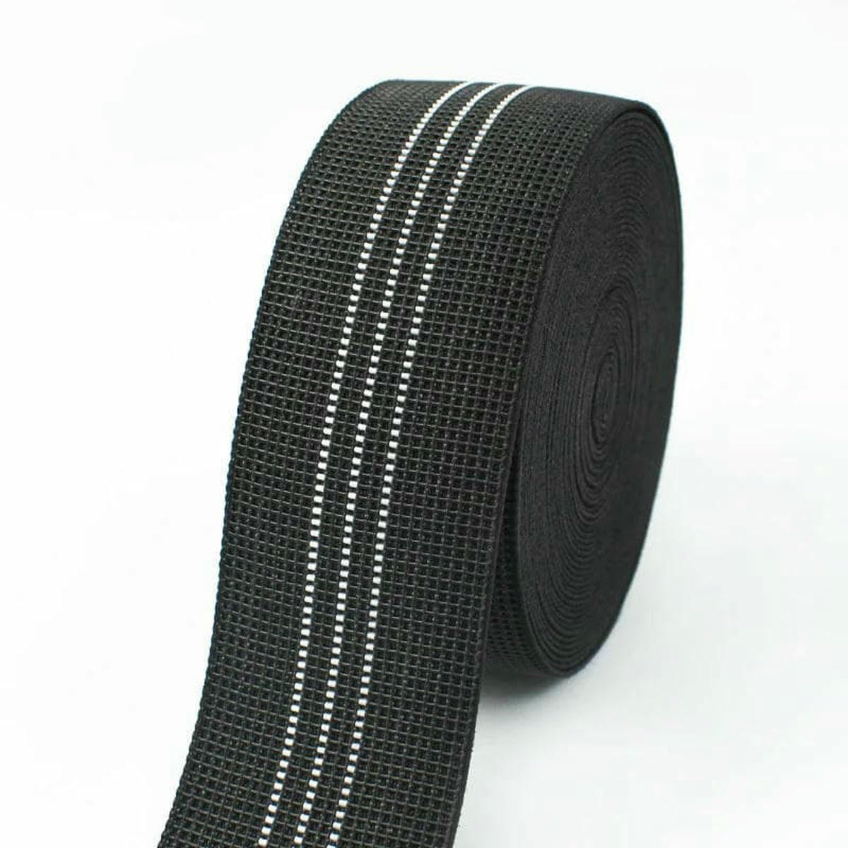 Banda elástica de 5/10/20 m, 5 cm de ancho, para muebles, sillas, sofás, respaldos, material de bricolaje, accesorios de repuesto, negro y B, 3, 50 mm, 20 metros