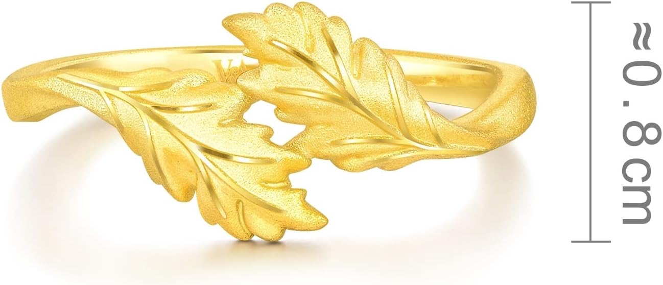 CHOW SANG SANG 999 24K Solid Gold Acanthus Ring for Women 93243R
