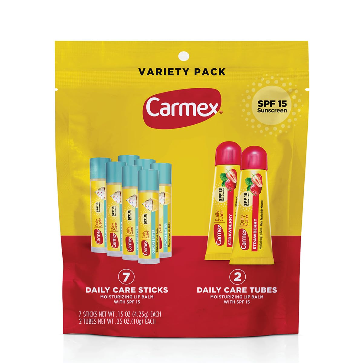 Amazon.com : Carmex Daily Care Moisturizing Lip Balm Pack, SPF 15