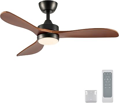 VONLUCE Ceiling Fan with Light Remote Control, 36"/ 42"/52" Modern Ceiling Fans with Timer 6 Speeds Quiet Reversible Motor, 91/107/132 cm Indoor Outdoor Ceiling Fan for Living Room Kitchen Patio