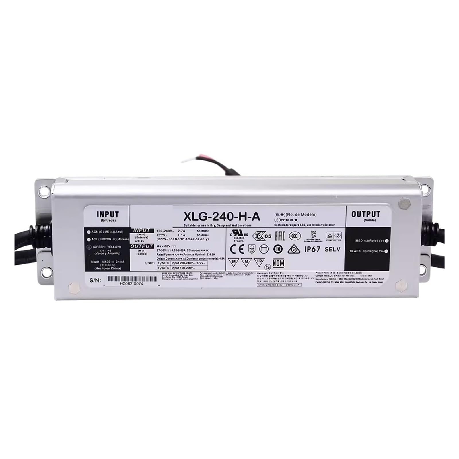 BRODEFUP XLG-240 XLG-240-H-A 240W Constant Power Mode LED Driver XLG-240 series