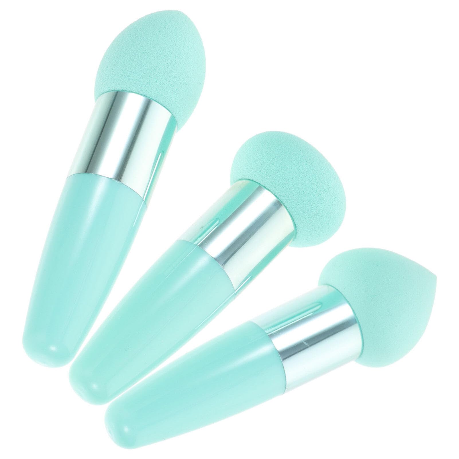 minkissy 3pcs Little Mushroom Makeup Pen Beauty Sponges Travel Makeup Beauty Accessories Portable Makeup Sponges Wet Dry Makeup Pens Women Makeup Sponges Set Green Heart