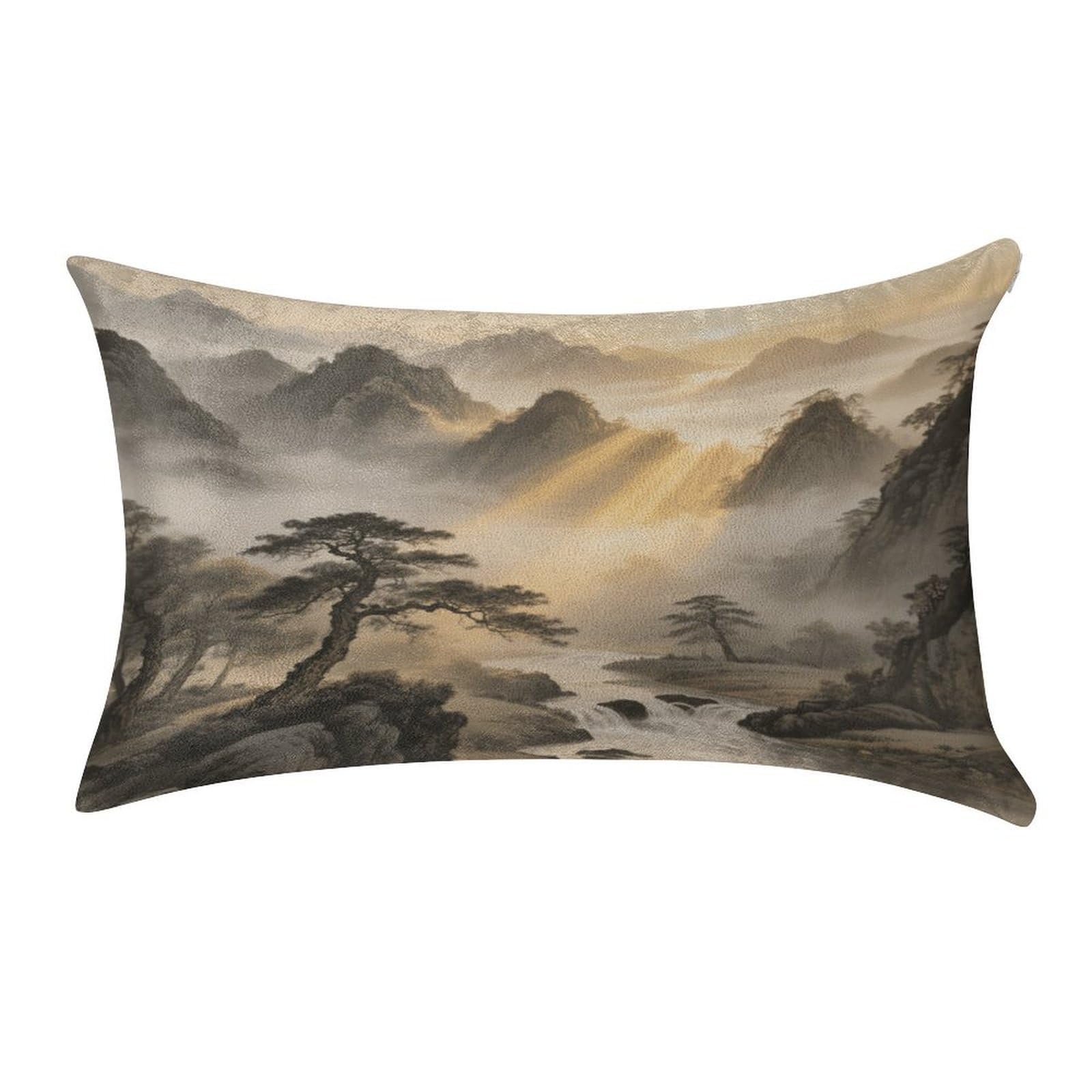 Fekiloot Style Mountains And Clouds And Mist Pillow Covers Home Decor Pillow Cases