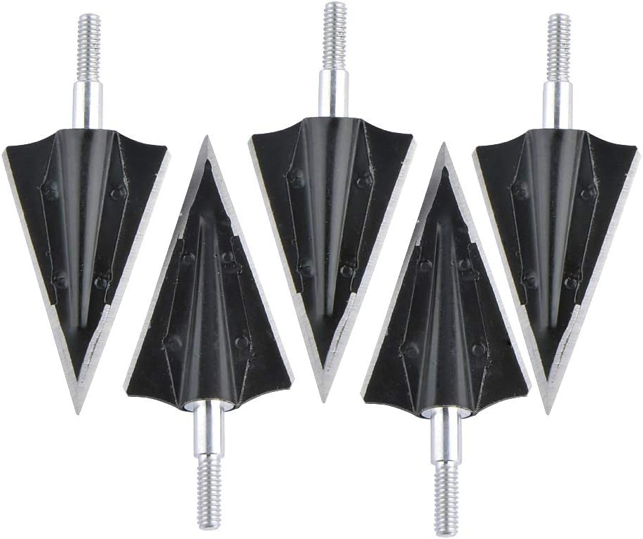 ZSHJGJR 6/12pcs Archery Broadhead 125 Grain Fixed Blades Arrowheads Screw-in Hunting Broadheads Arrow Tips for Crossbow Recurve Compound Bow