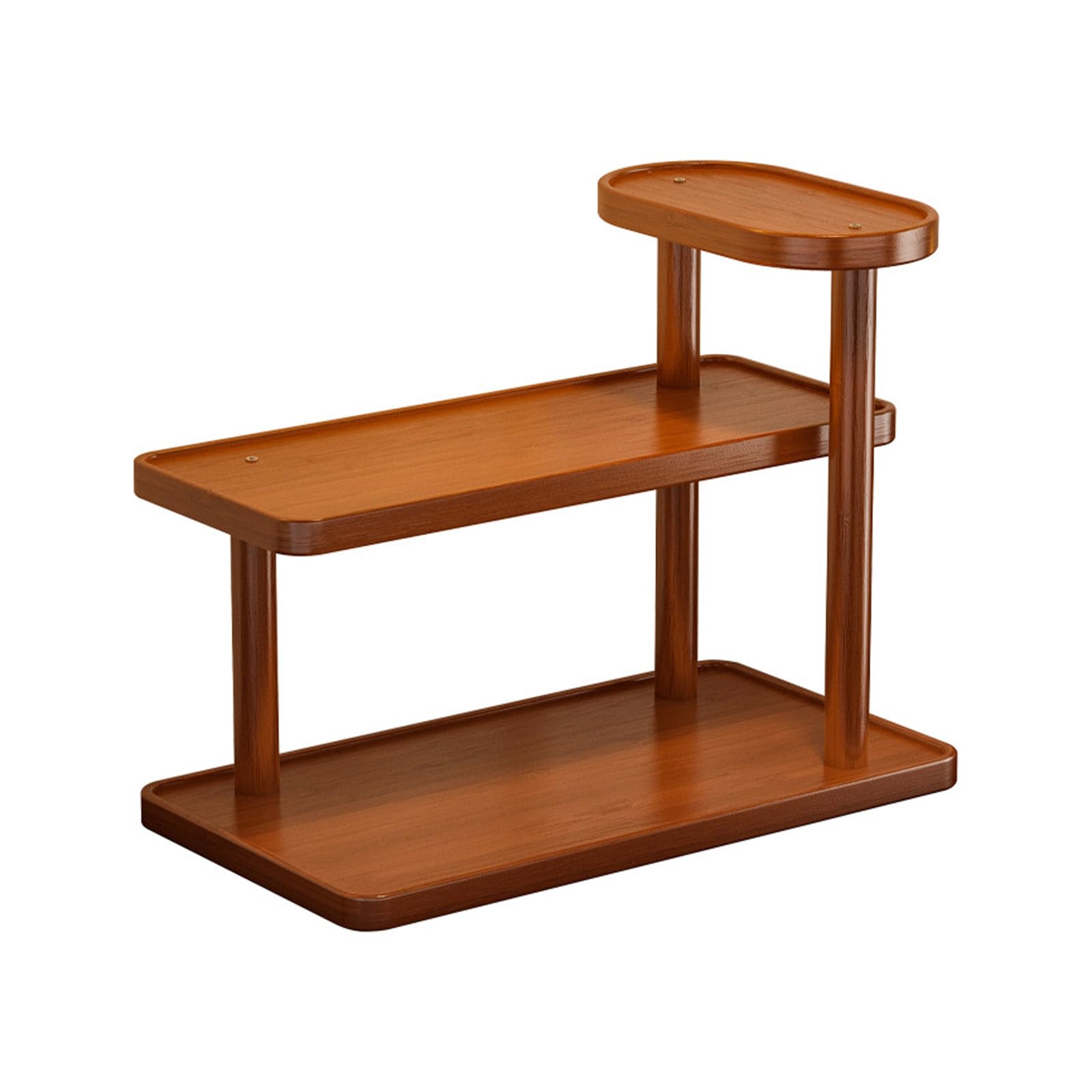 Zxfdsfdbnm Triple Rack for Kitchen Bathroom or Living Room Storage Sturdy Multiple Levels Wooden Shelf Organizers
