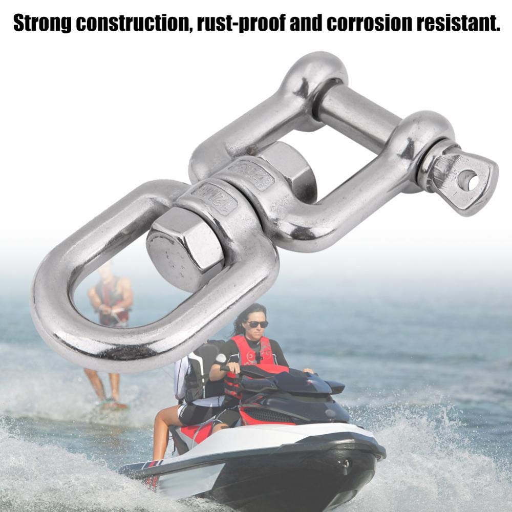 Qiilu Drehschäkel, Hochleistungs-Drehring-304-Edelstahl-Drehring-Schnappschäkel(12mm)