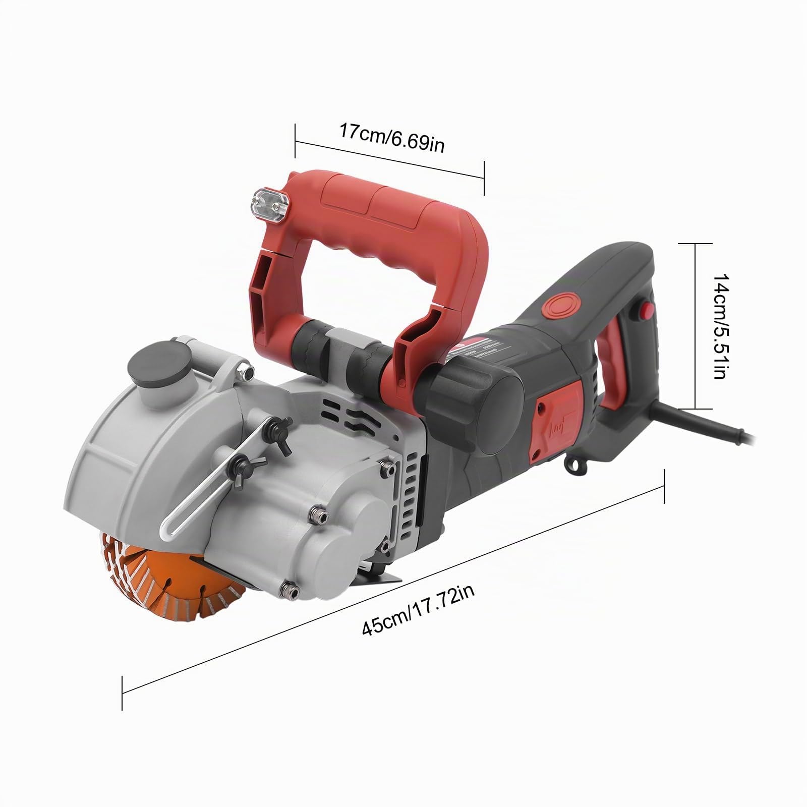 4800W Mauernutfräse Schlitzfräse Wandfräse mit Laserführung, 5x Diamantklingen 133mm, 6200RPM, einstellbare Tiefe & Breite, Staubfreies Schneiden mit Wasserpumpe & Werkzeugkoffer