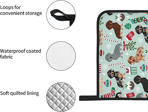 Miniatura 4 de Heat-Resistant Oven Mitts & Pot Holders Set,Non-Slip Mitts â Ideal for Baking, Barbecue, and Kitchen Use Dog Flora