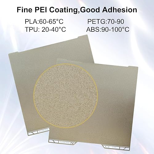 Miniatura 57 de Smooth PEO+Textured PEI Spring Steel Build Plate 8.661x8.661 in (con base magnética) para Artillery Genius/Pro/MK2/MK2A/Anet A8/Anet A6, PEO PEI