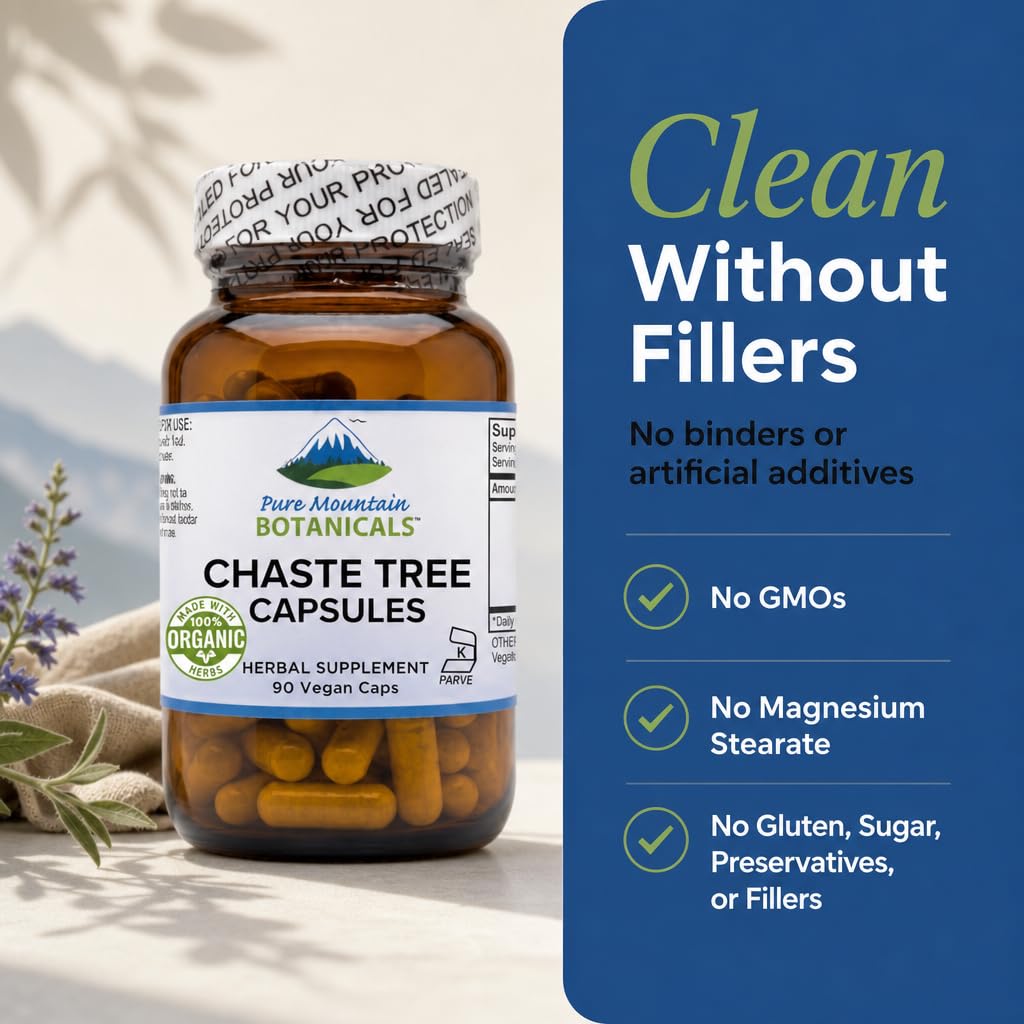 Pure Mountain Botanicals Organic Vitex Chasteberry - 90 Capsules for Women — Amazon image 3