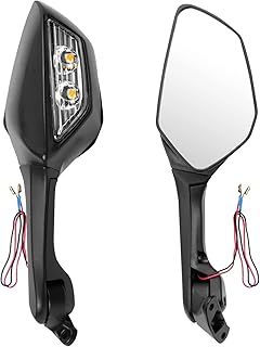 OTOROYS Adjustable Rear View Side Mirror with Turn Signal Led Indicator Motorcycle Side Rearview Mirrors Compatible For R1...